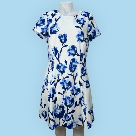 ELIZA J
Floral Fit & Flare Dress Blue and White size 12 - Picture 1 of 13